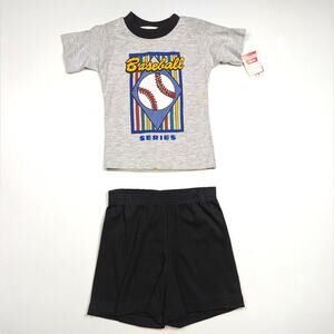 Vintage Great Gear Outfit Boys Sz 4 Gray Baseball Casual Basic 90s Sports